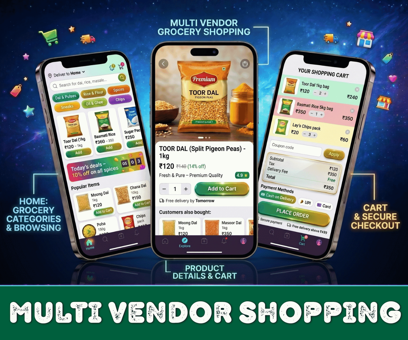 Ecommerce Multi Store - Food, Grocery, Android App Admin Panel