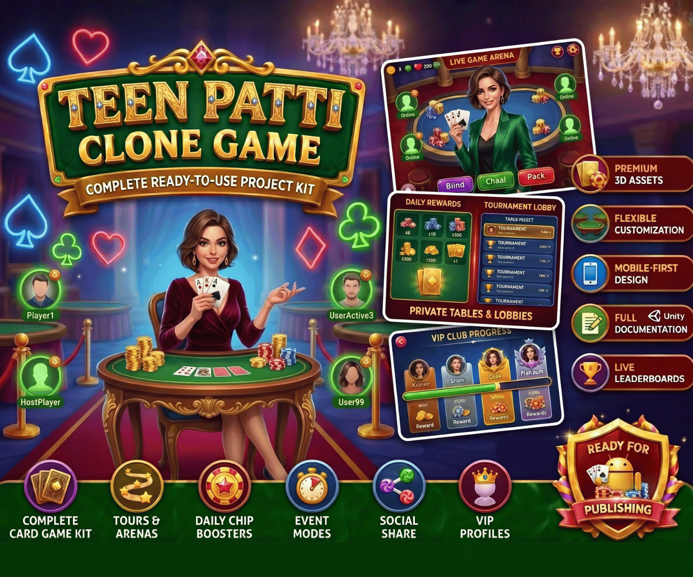 Teen patti Clone Online Multiplayer Game With Real Cash