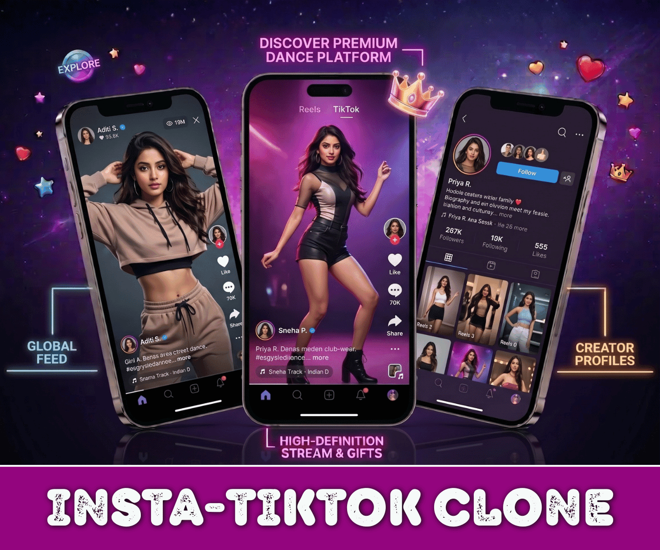 Insta Tiktok App - Instagram clone or Tiktok clone