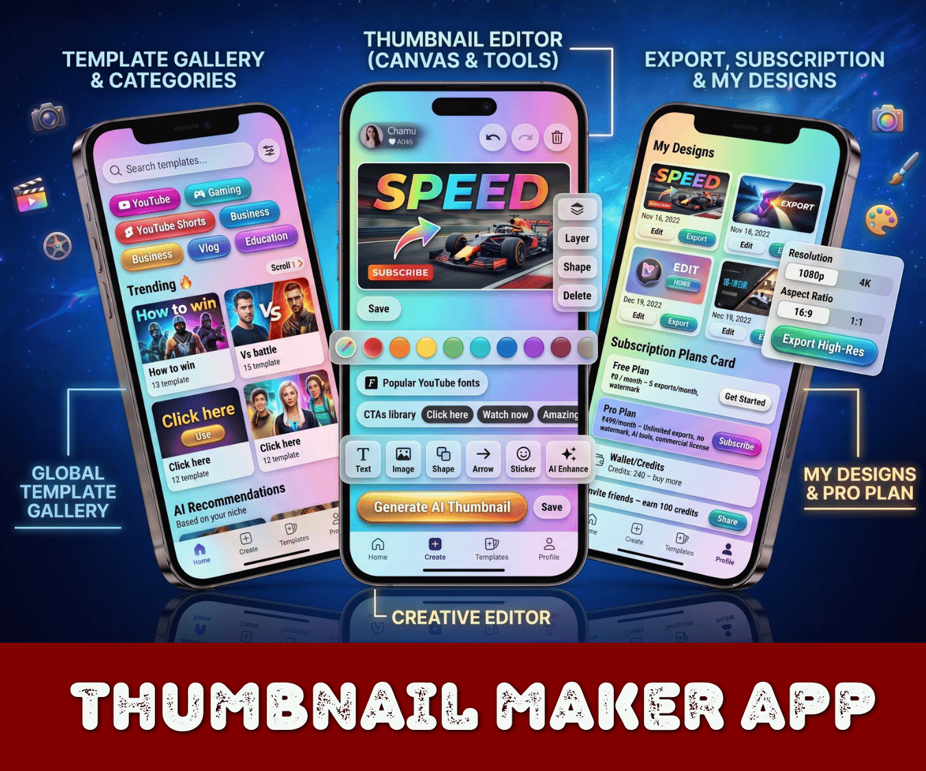 Buy Thumbnail maker App For Youtube Video Thumbnail Edit App