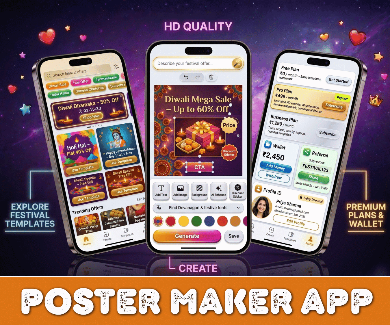 Festival Poster Maker, Business Post, Political Post Maker App