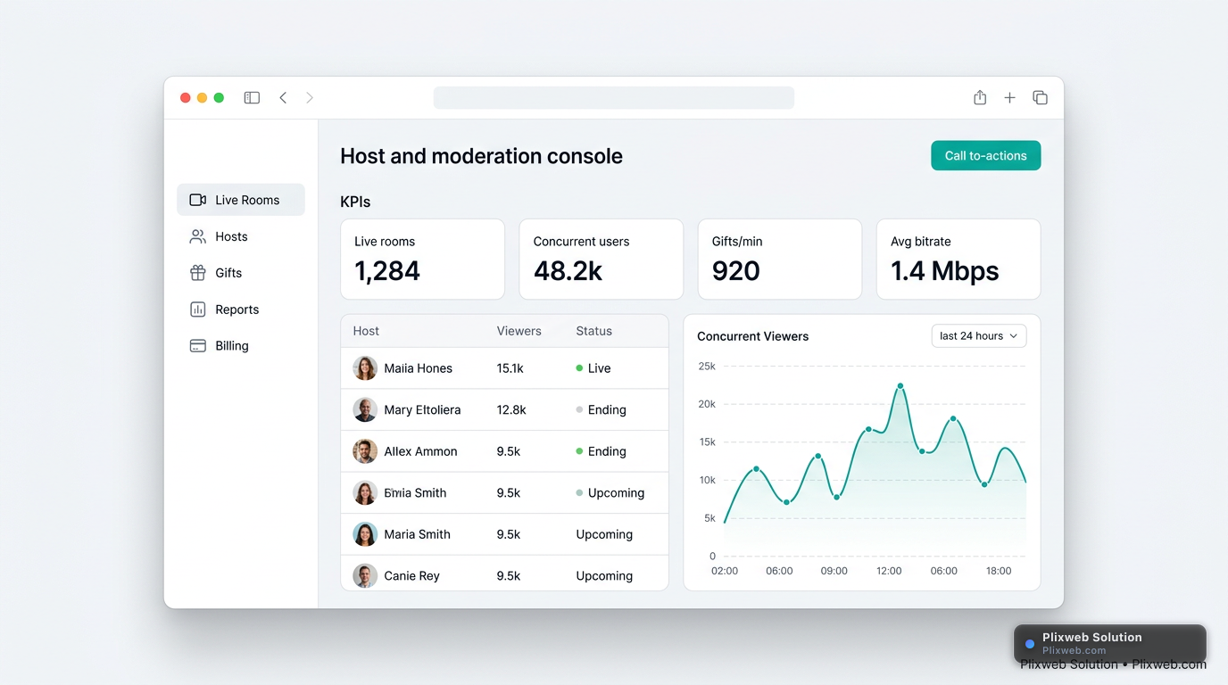 Host and moderation console