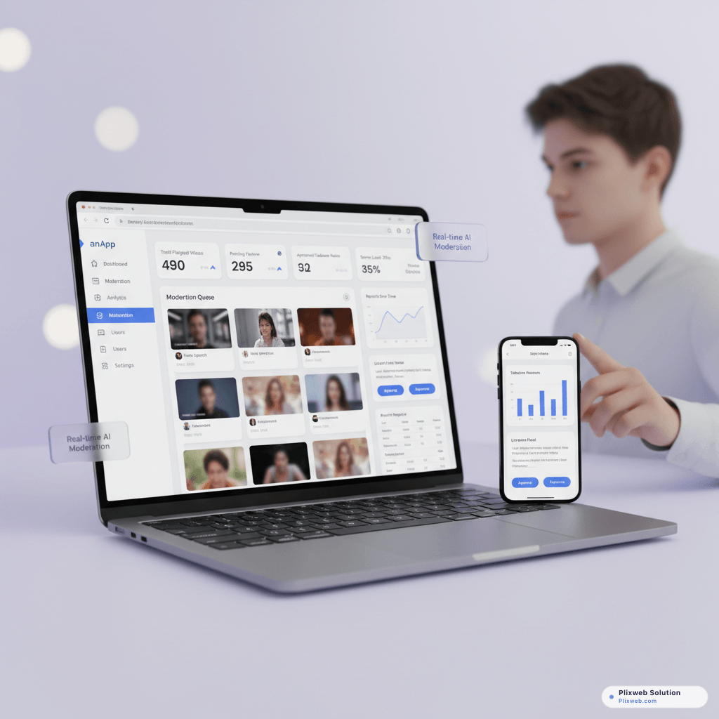 Content moderation and system health admin dashboard
