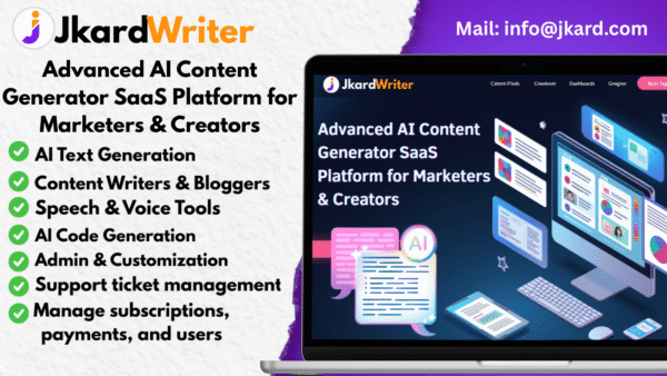 Advanced AI Content Generator SaaS Platform for Marketers & Creators